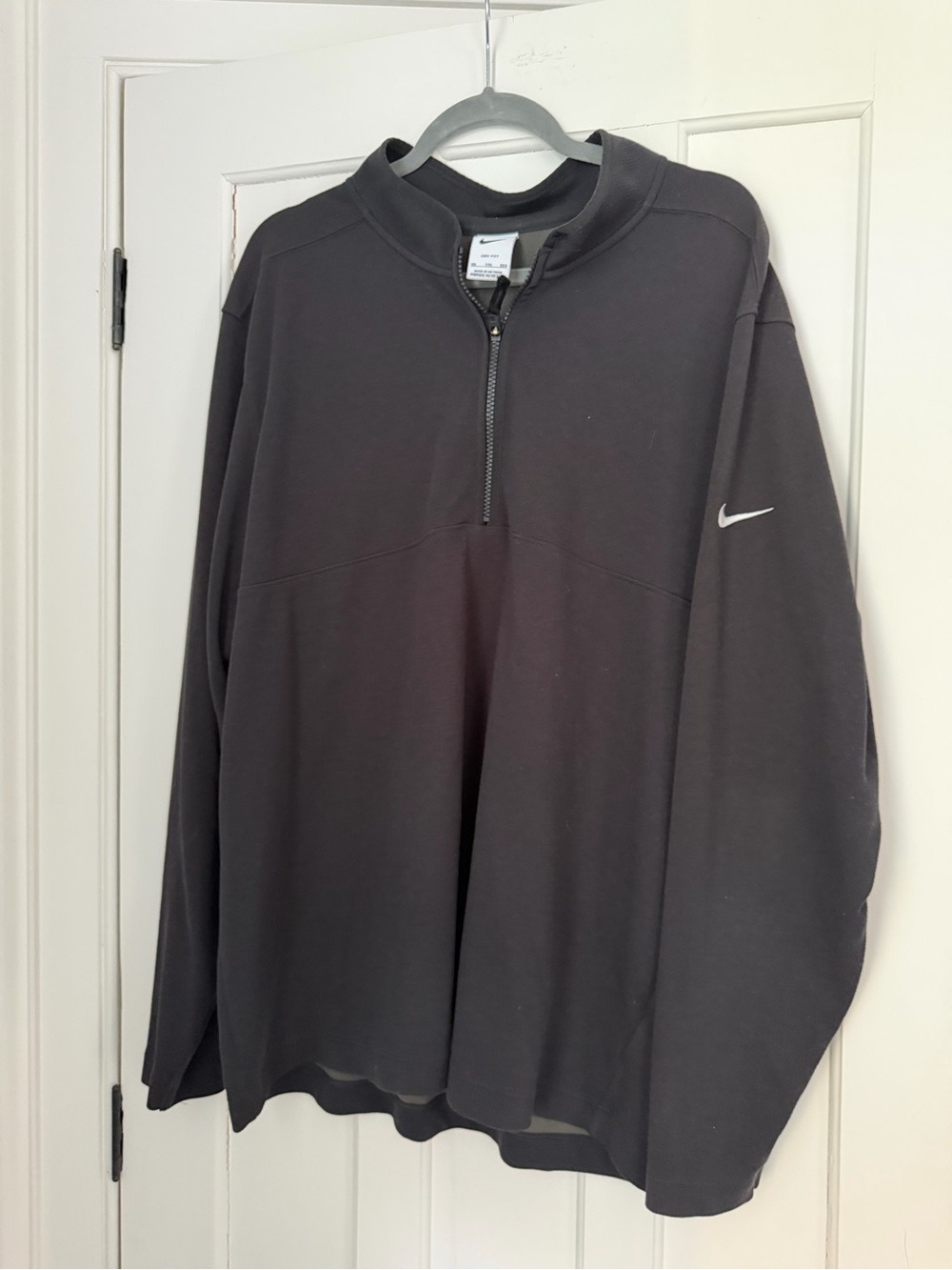 Nike Black Half-Zip Pullover with White Swoosh